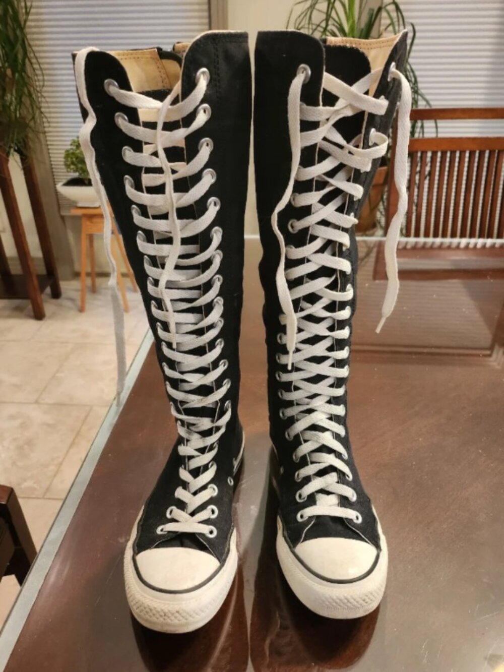 Converse All Star Knee High Sneakers Size 7 (W) 5(M) Black